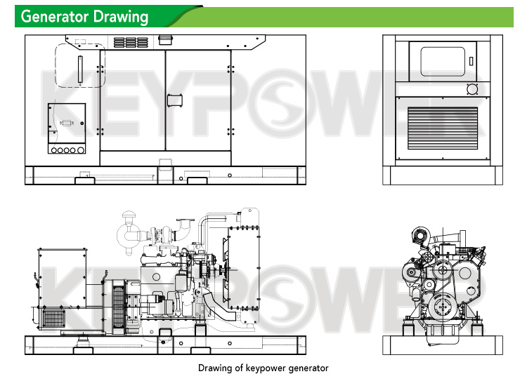 100 kVA Power Genset 水冷柴油发电机组配6BT5.9-G2发动机